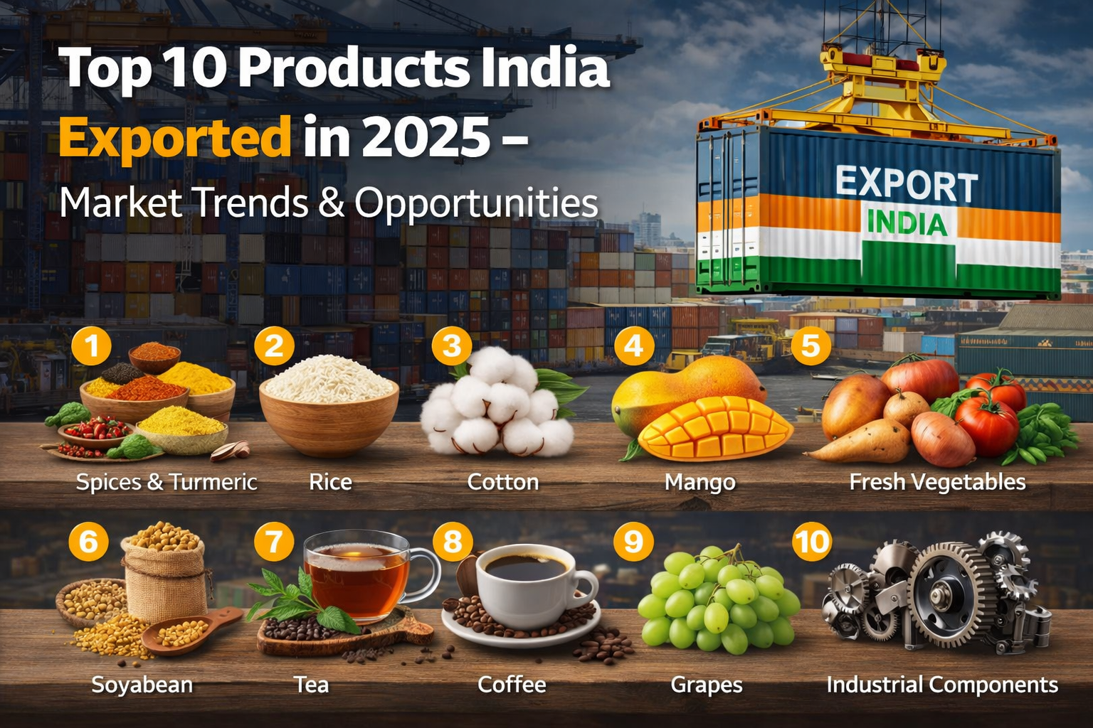 Top 10 Products India Exported in 2025 – Market Trends & Opportunities